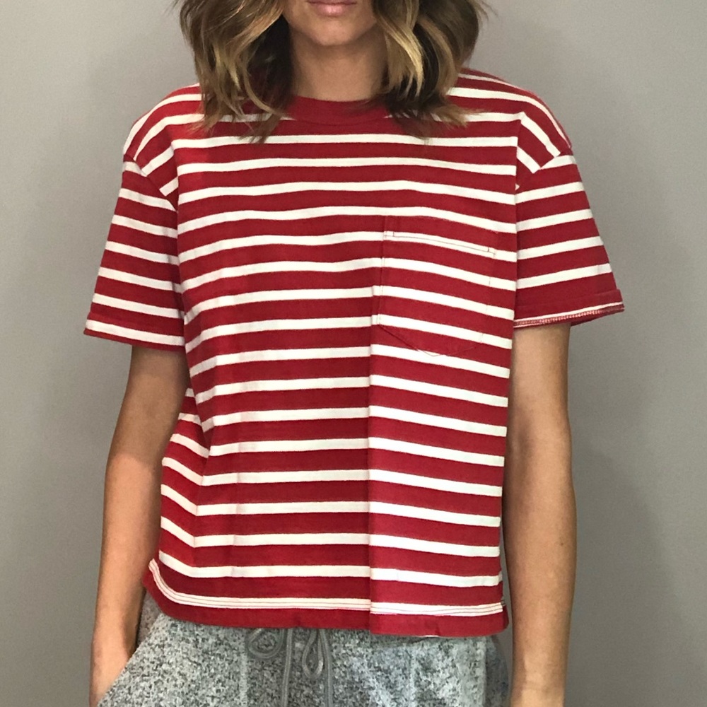 Structured madewell tee with front pocket